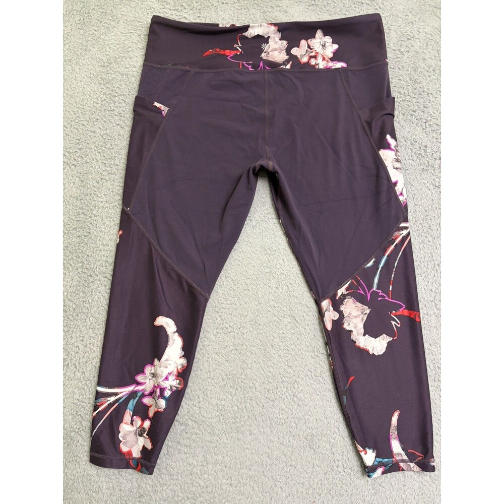 Athleta Floral Salutation Legging Women Magnolia Stash Pockets Athletic Pants 1X